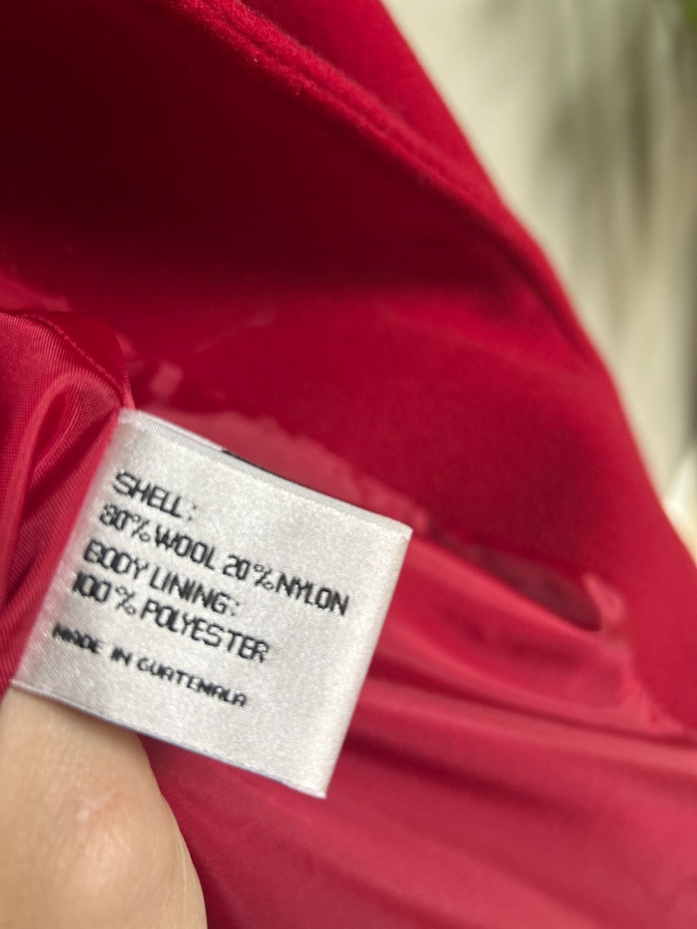 Red wool coat - Picture 3 of 5